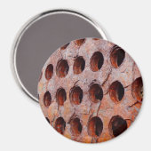 Rusted Perforated Metal Large Round Magnet (Voorkant / Achterkant)