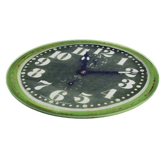 Rusted Retro Clock Green Old Time-stuk Snijplank (Hoek)