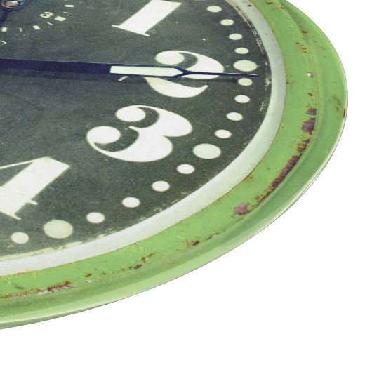 Rusted Retro Clock  Green Old Time-stuk Snijplank (Hoek)