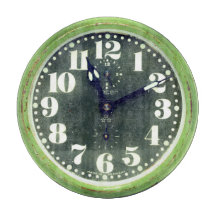 Rusted Retro Clock Green Old Time-stuk