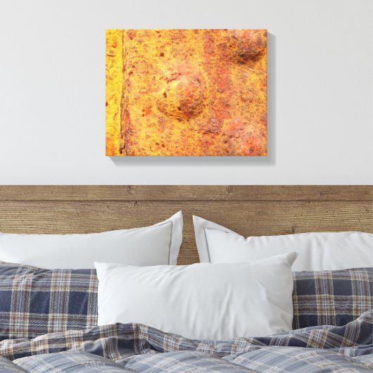 Rusted Rivette Metal Canvas Print (Insitu (Slaapkamer))