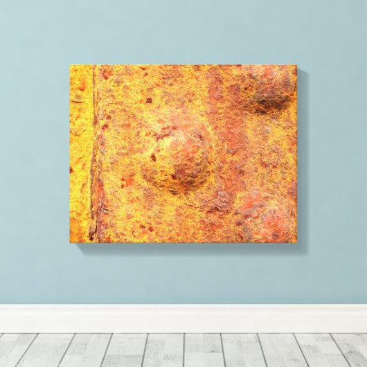 Rusted Rivette Metal Canvas Print (Insitu (Houten vloer))