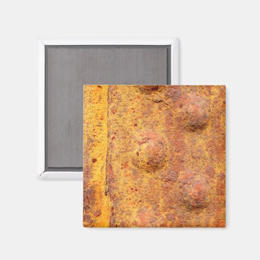 Rusted Rivette Metal Square Magnet (Voorkant / Achterkant)