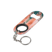 Rusted Rustic Bottle Open Oranje en Black Mini Flessenopener (Achterkant Gekanteld)