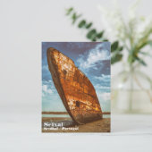 Rusted Shipwreck strandde of strandde op een stran Briefkaart (Staand voorkant)