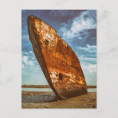 Rusted Shipwreck strandde of strandde op een stran Briefkaart (Voorkant)