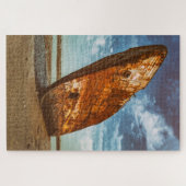 Rusted Shipwreck strandde of strandde op een stran Legpuzzel (Horizontaal)