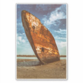 Rusted Shipwreck strandde of strandde op een stran Sticker (Voorkant)