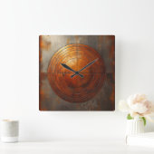 rusted steel circle vierkante klok (Huis)