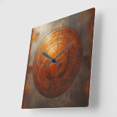 rusted steel circle vierkante klok (Hoek)