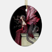 Rusteloze Robijn Fee en Draak Ornament (Rechts)