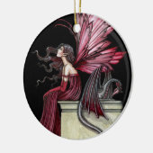 Rusteloze Robijn Fee en Draak Ornament (Links)