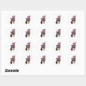 Rusteloze Robijn Gothische Rode Fee en Draak Ronde Sticker (Vel)