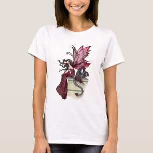 Rusteloze Robijn Gothische Rode Fee en Draak T-shirt