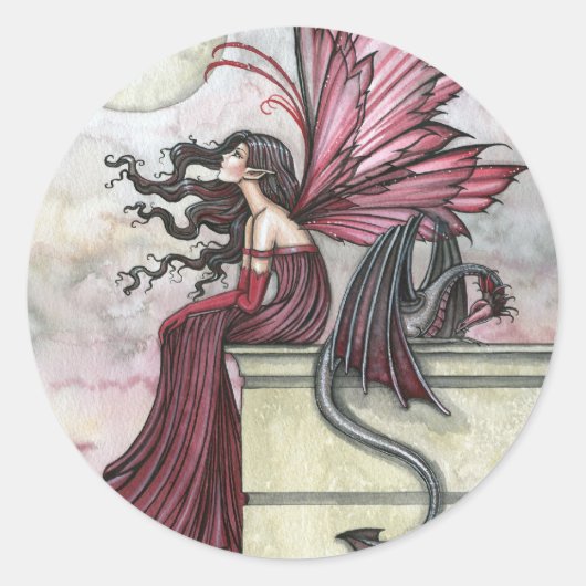 Rusteloze Ruby Fee Draak Sticker (Voorkant)