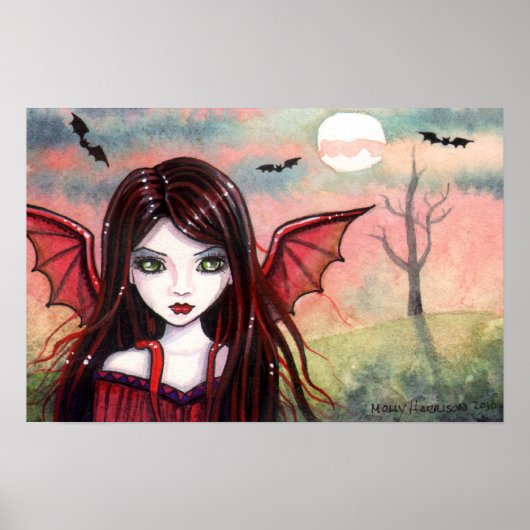 Rusteloze Schemer Vampire Poster door Molly Harris (Voorkant)