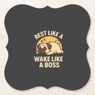 Rusten als een Pug - Wakker worden als een Boos Kartonnen Onderzetters
