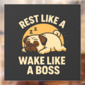 Rusten als een Pug - Wakker worden als een Boos Raamsticker (Vel 2)