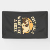 Rusten als een Pug - Wakker worden als een Boos Spandoek (Horizontaal)