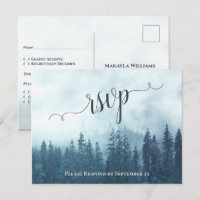 Rusten Blauw Dennebomen Buiten Huwelijksfeest RSVP