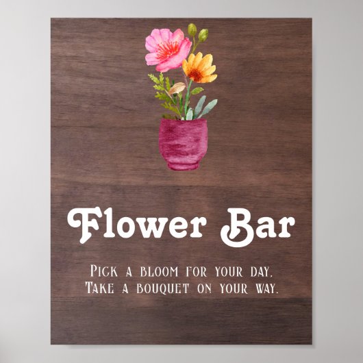 Rusten Bloem Bar Metselwerk Pot Affiche Poster (Voorkant)