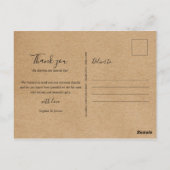 Rusten Bloemen Hart Trouwfoto Bedankt Script Briefkaart (Achterkant)