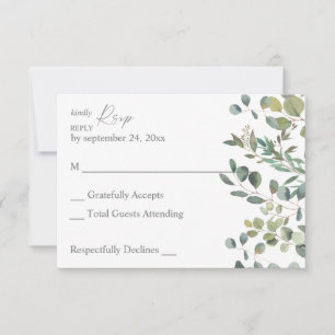 Rusten Eucalyptus Groene Duo 2 geen Maaltijd RSVP Kaartje