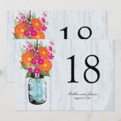 Rusten Gerber-margrieten in een glazen potje Tafel Kaart (Voorkant / Achterkant)