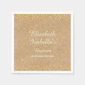 Rusten Gouden Hartjes Confetti Doop Feestje Servet (Voorkant)