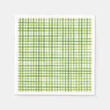 Rusten Groen Gingham Papieren Servet | Zomerfeest