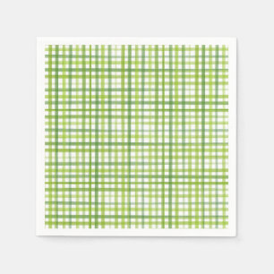 Rusten Groen Gingham Papieren Servet Zomerfeest