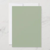 Rusten Groen Gouden Frame Huwelijk Kaart (Achterkant)