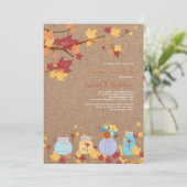 Rusten Herfst Mason Jars Uitnodiging (Staand voorkant)
