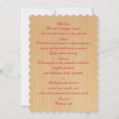 Rusten Hout Roze Bloem Vlinder Trouwmenu Kaart (Achterkant)