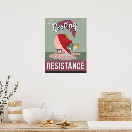 Rusten is mijn weerstand - Retro Style Print (Keuken)
