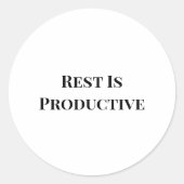 Rusten is Productief Mentale Gezondheid Sticker (Voorkant)