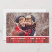Rusten Kerstdeken Rood Groen Foto Feestdagenkaart (Voorkant)