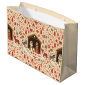 Rusten Kerstdisplay Kerstcadeauttas Groot Cadeauzakje (Achterkant Gekanteld)