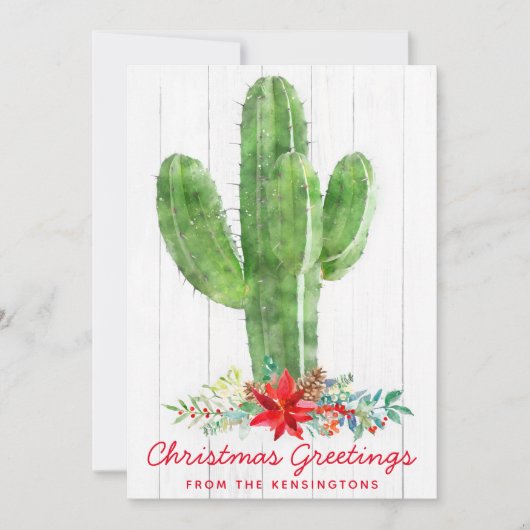 Rusten Kerstdistel Houten Vakantiefoto Feestdagenkaart (Voorkant)