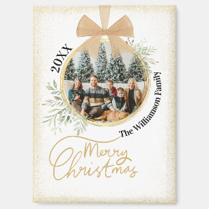 Rusten Kerstmis Goud Botanische Familie Foto Magneet