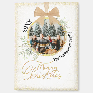 Rusten Kerstmis Goud Botanische Familie Foto Magneet