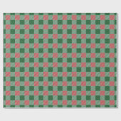 Rusten Kerstmis Groen Schotse Ruit Patroon Cadeaupapier (Vlak)