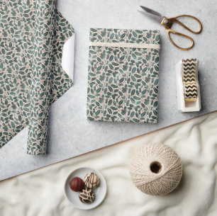 Rusten Kerstmis Hulst Cadeaupapier