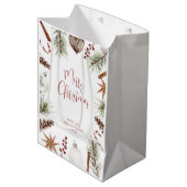 Rusten Kerstmis Medium Cadeauzakje (Voorkant Gekanteld)