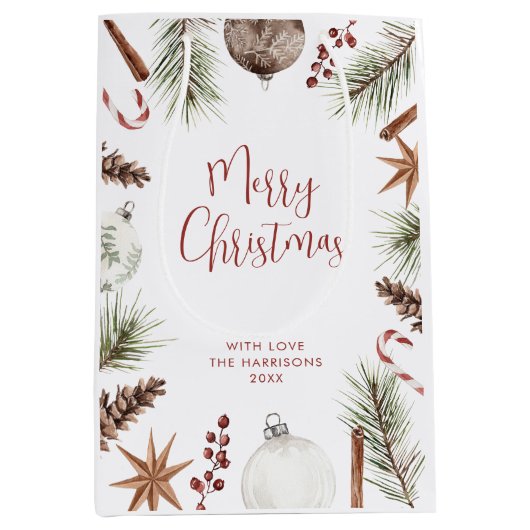 Rusten Kerstmis Medium Cadeauzakje (Voorkant)