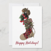 Rusten Kerstmuts Plat Kerstkaart (Voorkant)