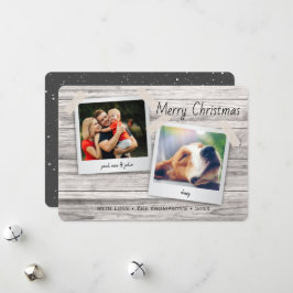 Rusten Kerstvakantie Houten Pinup Foto's Feestdagenkaart