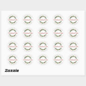 Rusten Krans van Bessen Kerst Bakken Cadeau Ronde Sticker (Vel)