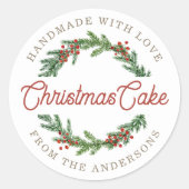 Rusten Krans van Bessen Kerst Bakken Cadeau Ronde Sticker (Voorkant)
