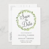 Rusten Krans van Olijfblad Save the Date Aankondigingskaart (Voorkant / Achterkant)